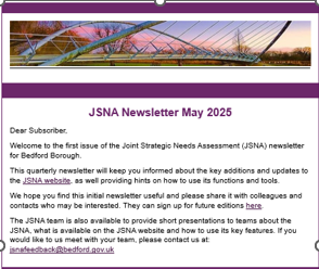 Thumbnail image of first section of JSNA newsletter