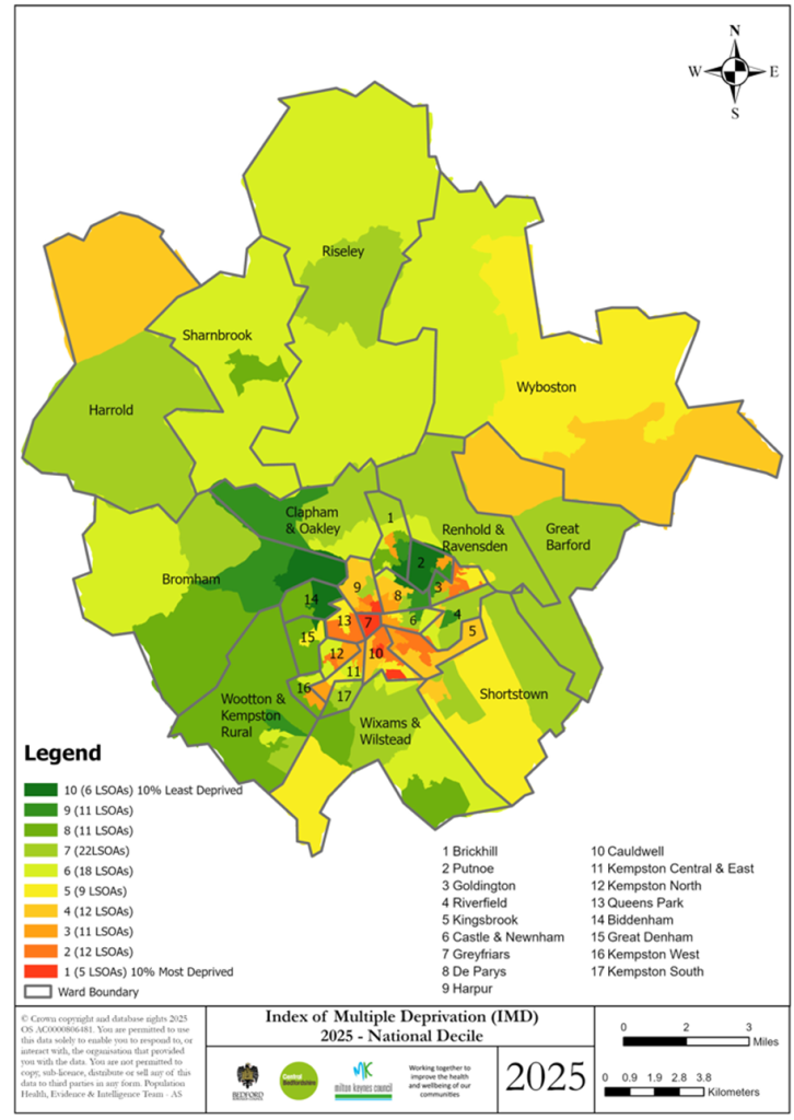 An image of Figure 1: Index of Multiple Deprivation 2025 – LSOA Map. This can be downloaded below.