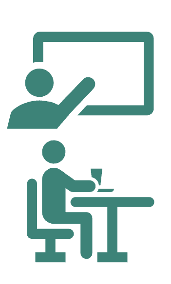 An image of a man pointing at a board. Below this image is a man sitting a table in a restaurant.