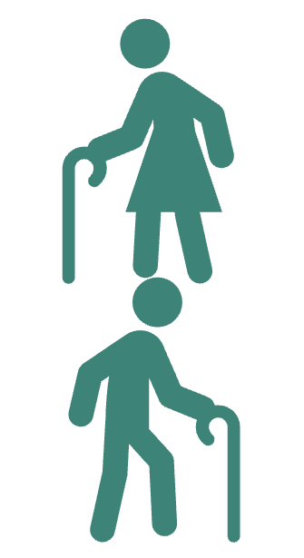 An image of two older people holding walking canes.