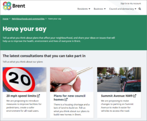 Have you say council website page