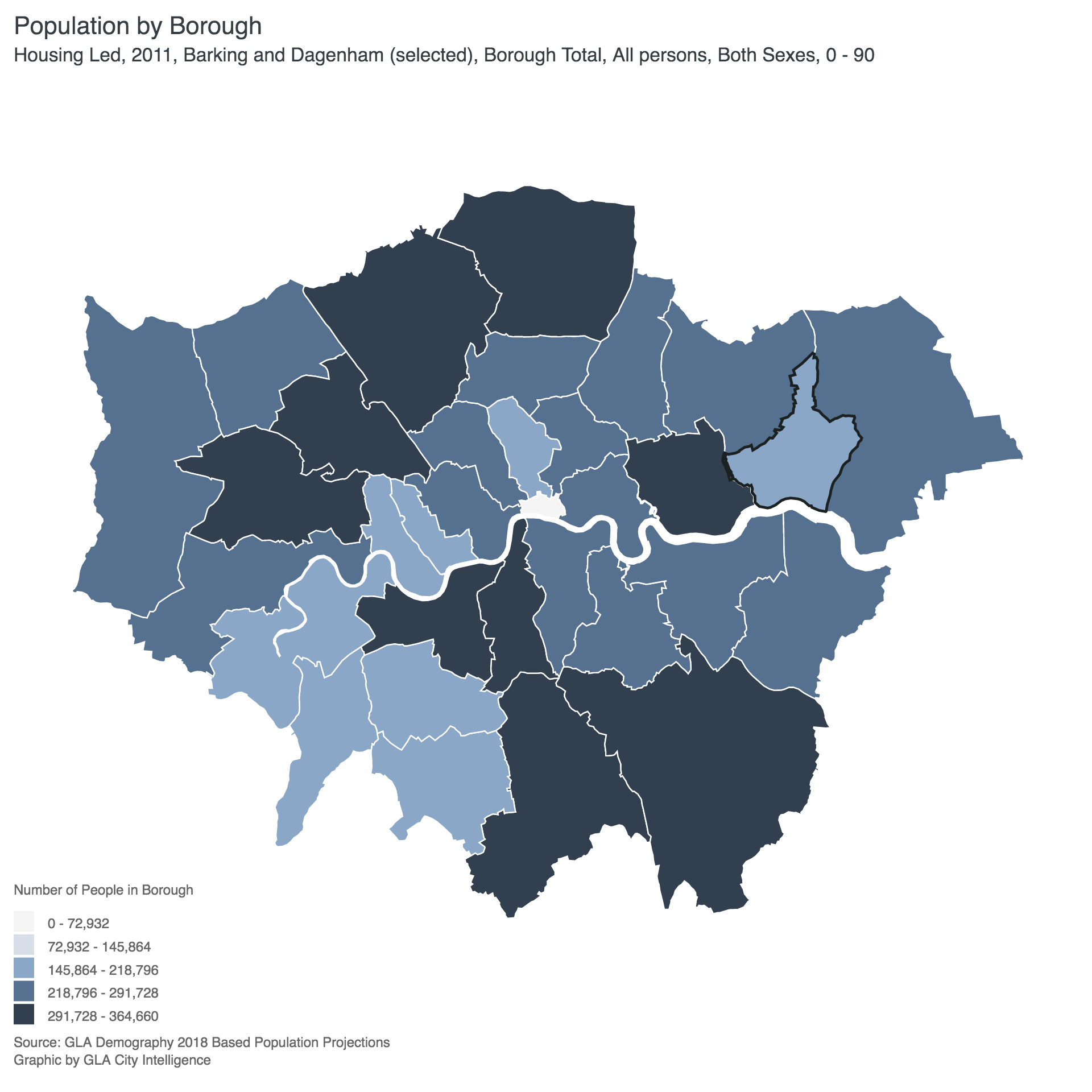 The London Population Explorer - Population by Borough Map