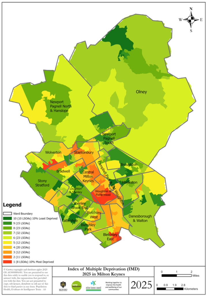 A Image of the index of Multiple Deprivation 2025 – LSOA Map. This can be downloaded below.