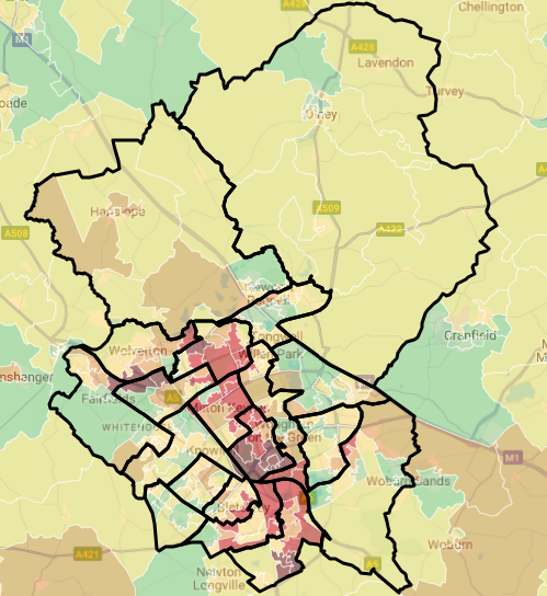 A map of the Index of Multiple Deprivation 2025 (IMD) Score. This can be downloaded below.